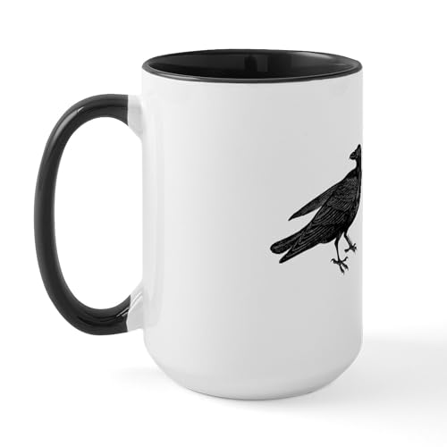 White/Black Inside - Crow Mug Large Mug
