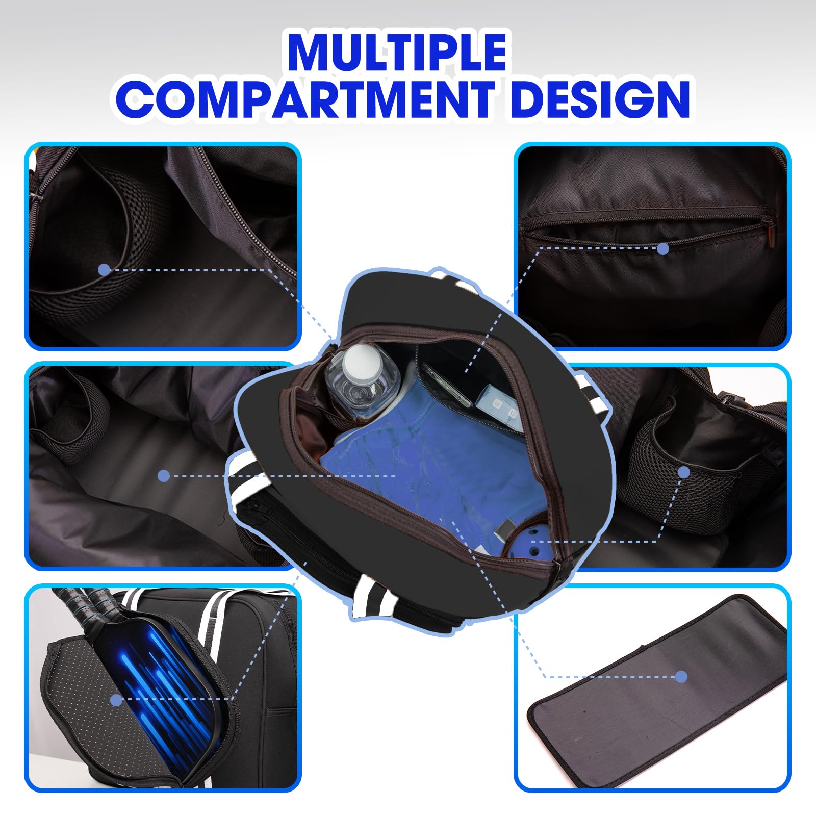 MANUEKLEAR Crossbody Sling Bag for Women & Men - Lightweight Pickleball Shoulder Bag with Adjustable Strap - Perfect for Sports, Travel & Daily Use