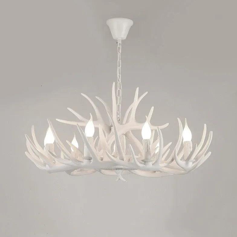 Rustic Antler LED Chandelier - Handcrafted Deer Horn Light Fixture for Cabin, Lodge & Farmhouse Decor - Perfect for Living Room, Dining Room or Bedroom Lighting