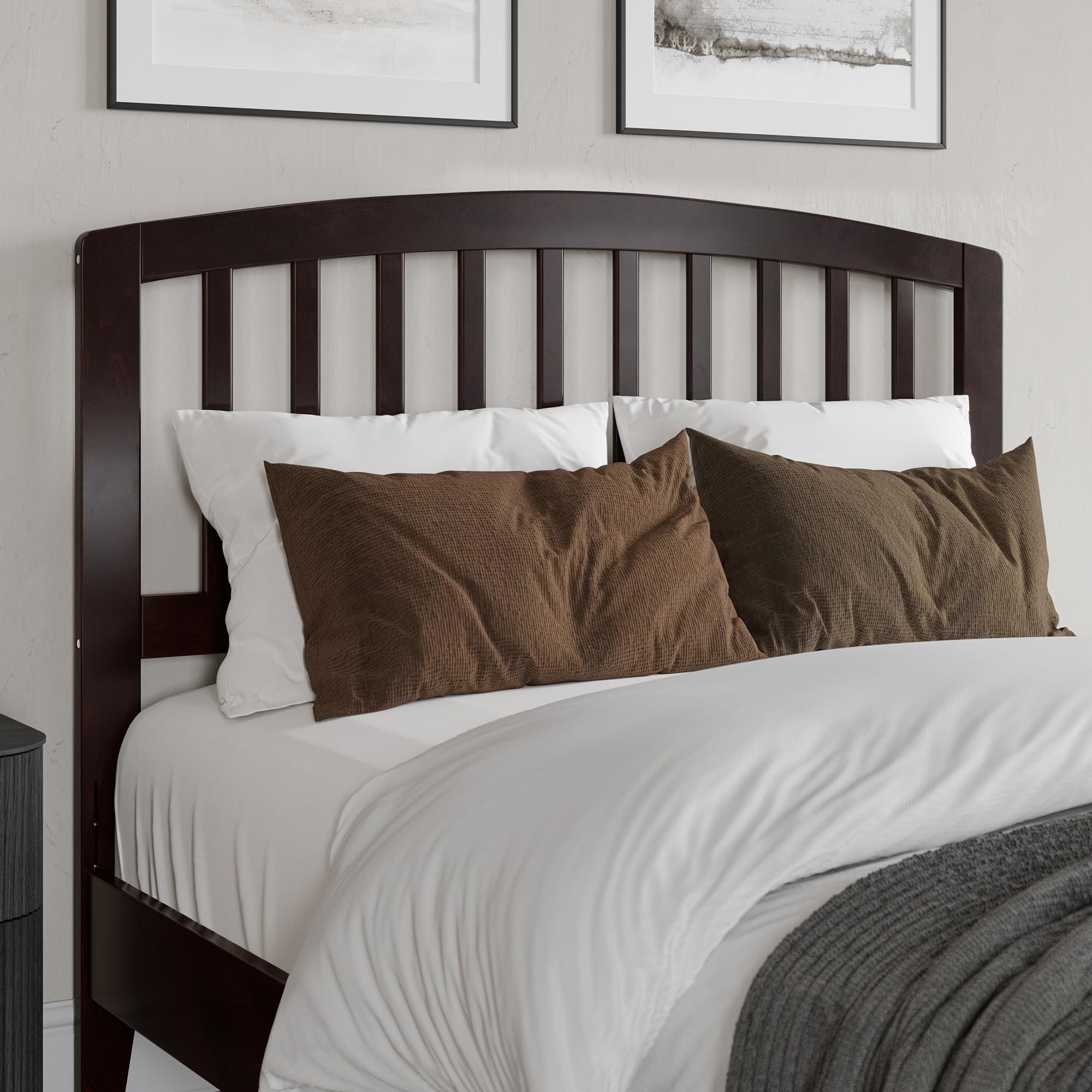 AFI Richmond Full Size Walnut Headboard with USB Charging Port - Perfect for Bedroom Upgrade & Modern Home Decor