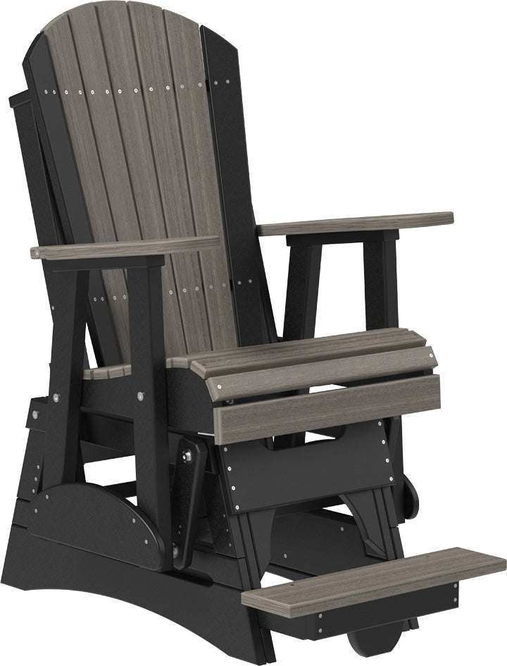 LuxCraft 2-Foot Adirondack Balcony Glider Chair - Outdoor Patio Rocking Chair for Small Spaces, Porch, Deck & Garden Relaxation