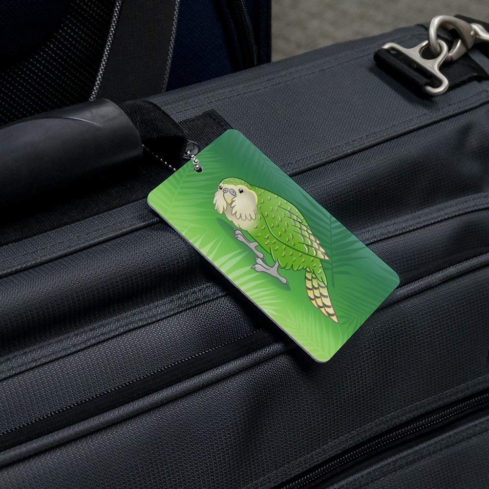 Kakapo Flightless Parrot Owl Luggage Tag - Durable Suitcase ID Card for Carry-On Bags - Perfect for Travel, Backpacks & Suitcases