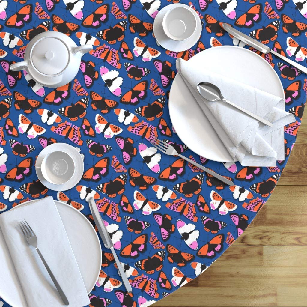 Custom Butterfly Print Cotton Sateen Tablecloth 90