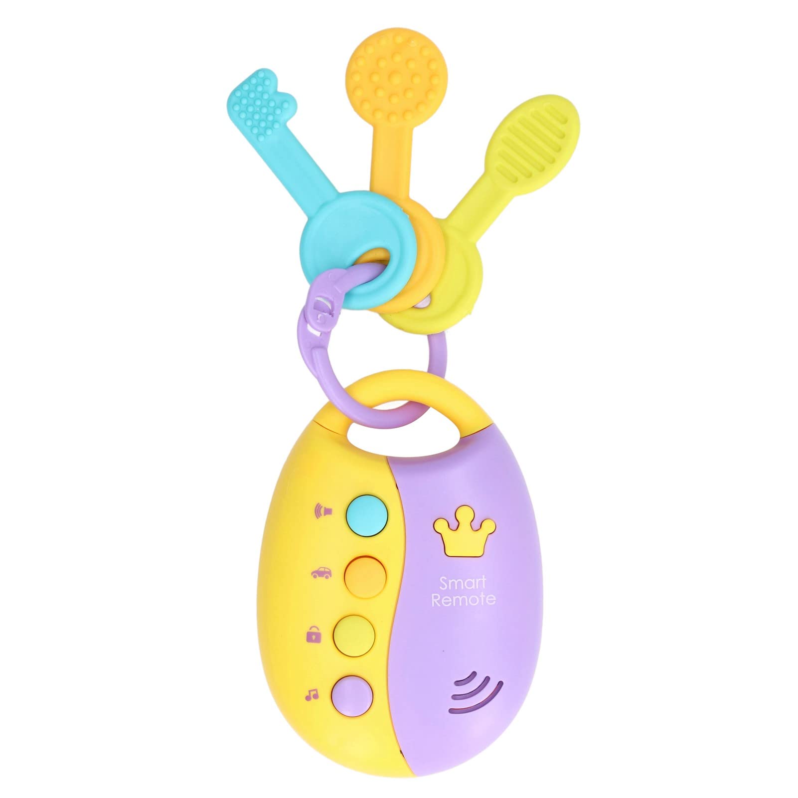 Safe Simulation Remote Key Toy for Babies 12+ Months - Realistic Car Key with Sound & Light, Yellow - Perfect for Early Learning & Pretend Play