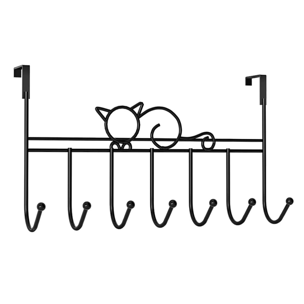 Yardwe Over The Door Hook Hanger - 7 Hook Rack for Shirts, Belts, Hats, Coats & Towels | Space Saving Closet Organizer with Durable Iron Hooks | Perfect for Bedroom, Bathroom & Entryway Storage