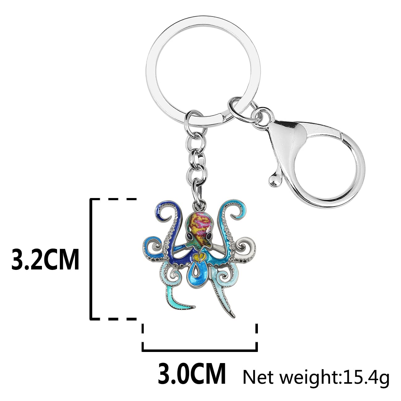 Cute Octopus Keychain - Enamel Alloy Ocean Theme Keyring for Women & Girls - Perfect Gift for Bags, Wallets, Backpacks and Beach Accessories