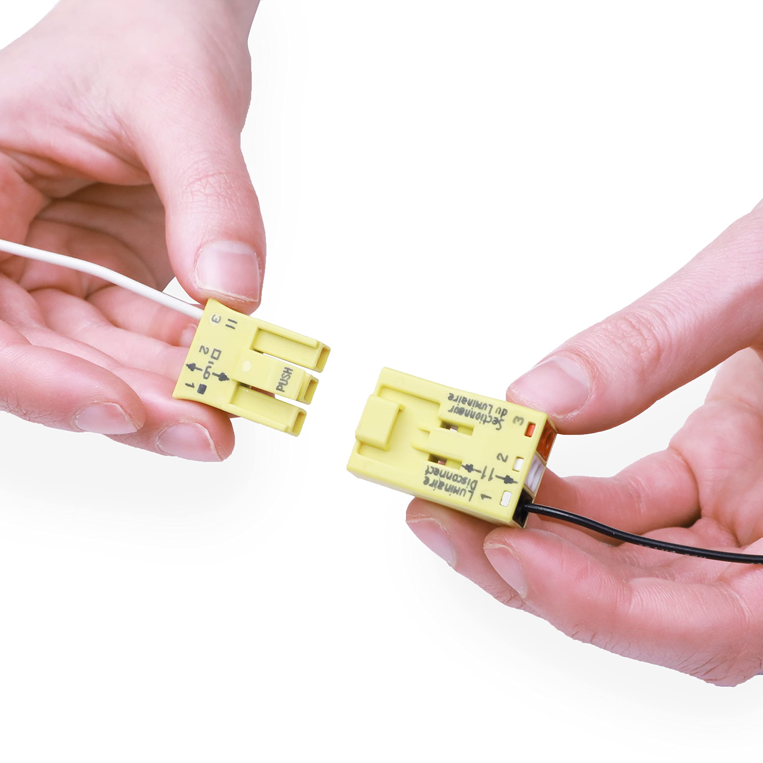 WAGO 873-903 Luminaire Disconnect Connector - 3 Pole Electrical Connector for Lighting Fixtures | Yellow Disconnect Terminal Block | Switching & Dimming Applications | Ideal for LED Lights, Commercial Lighting & Home Electrical Projects | 100-Piece Bulk Pack