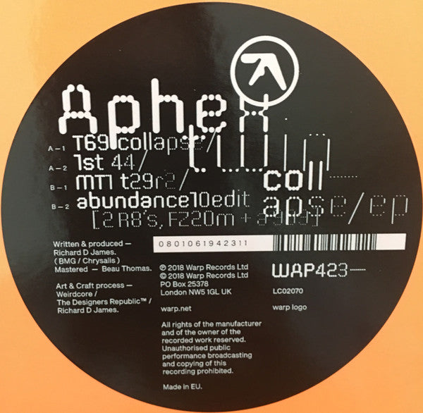 Aphex Twin Collapse EP Vinyl Record 12