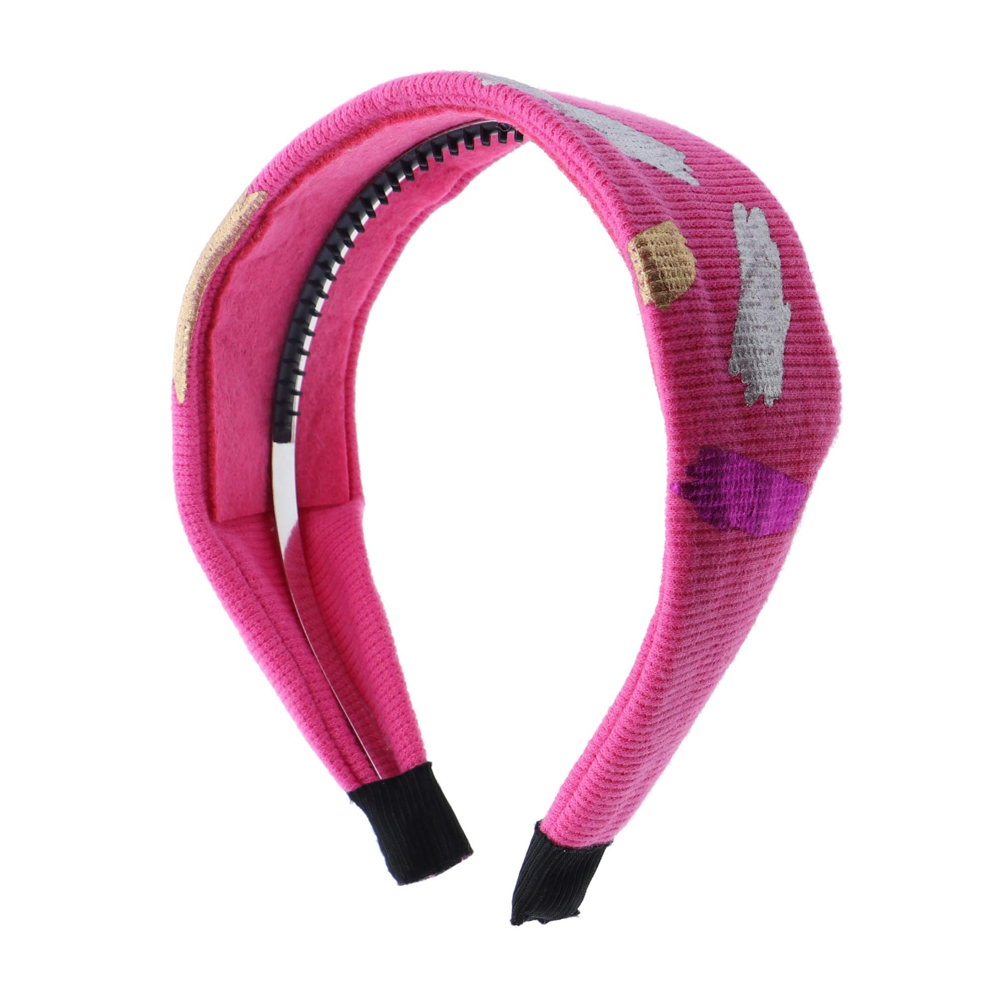 Motique Women's Wide Headband - Colorful Metallic Streaks for Sports & Fashion