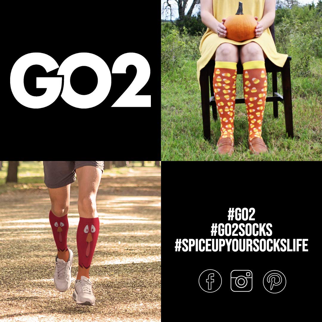 Go2Socks Holiday Compression Socks for Women & Men - 15-20 mmHg Medical Grade Support Stockings for Nurses, Runners & Travel - Improve Circulation & Reduce Swelling During Long Flights, Work Shifts & Workouts