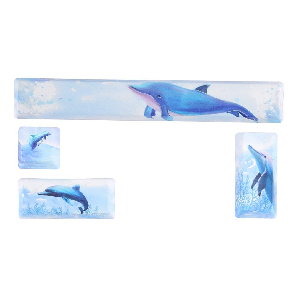 Sanpyl PBT Dolphin Pattern Keycap Set - Universal DIY 5-Sided Dye-Sublimated Keycaps for Mechanical Keyboards | Perfect for Gaming, Typing & Custom Keyboard Builds