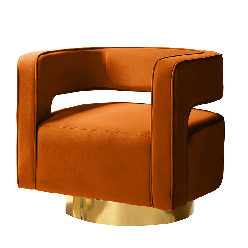 Agata Velvet Swivel Barrel Armchair - Modern Velvet Accent Chair with 360° Rotation for Living Room, Bedroom & Office