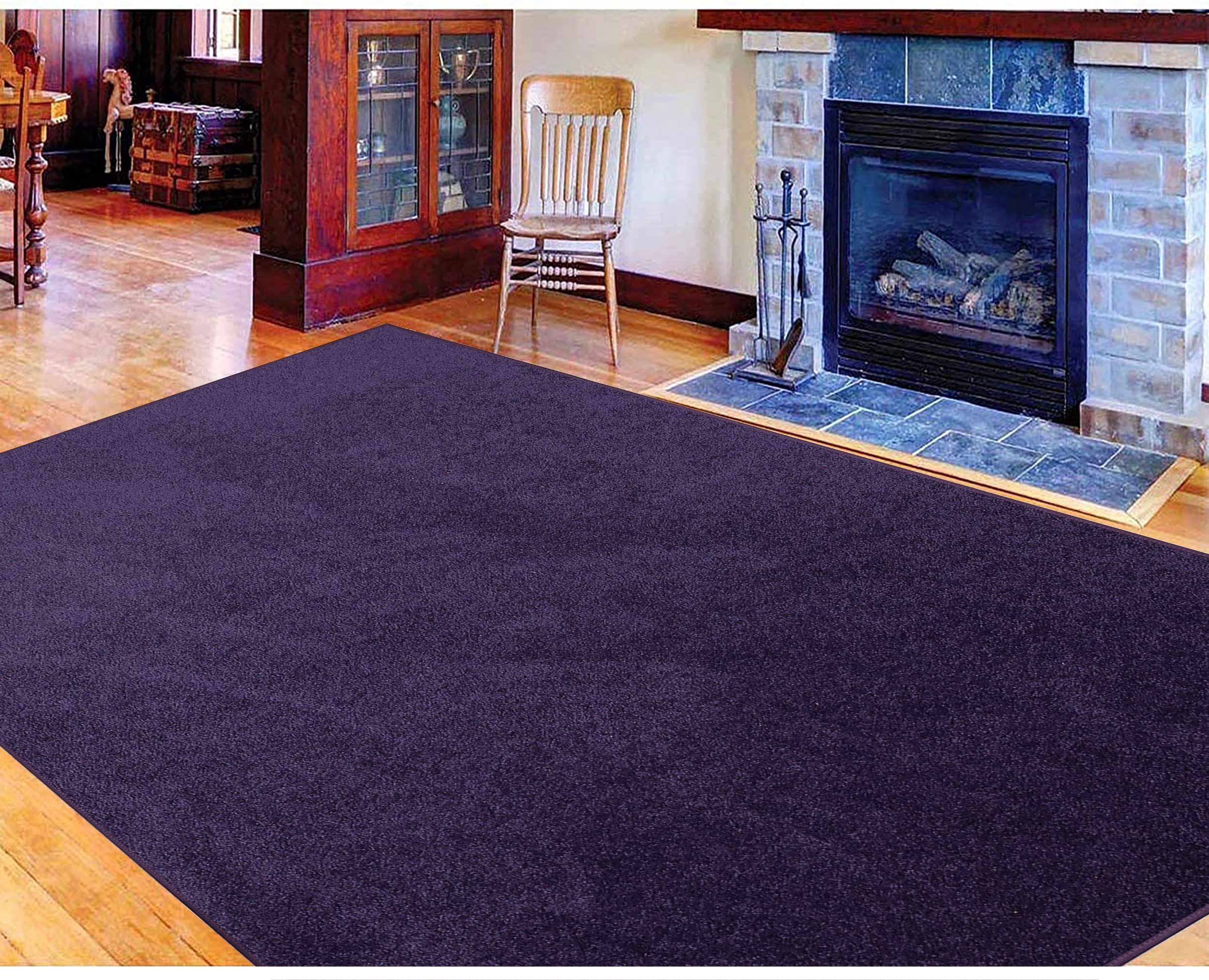 Ambiant Saturn Collection Pet Friendly Area Rugs - 66'' x 132'' Half Round Indoor Stain Resistant Rug in Purple | Perfect for Living Room, Bedroom, Entryway & Doorway | Pet & Kid Safe Non-Slip Carpet | Wedding Gift & Home Decor Idea