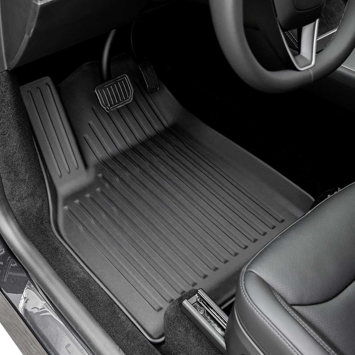 WEIZE All-Weather Floor Mats & Cargo Liners for 2025 Tesla Model Y Juniper (5-Seat) - Non-Slip Custom Fit Floor Mats & Trunk Liner Set of 6 - Perfect for Daily Commute, Road Trips & Outdoor Adventures (Fits Juniper Only, Not Compatible with 7-Seat Model)