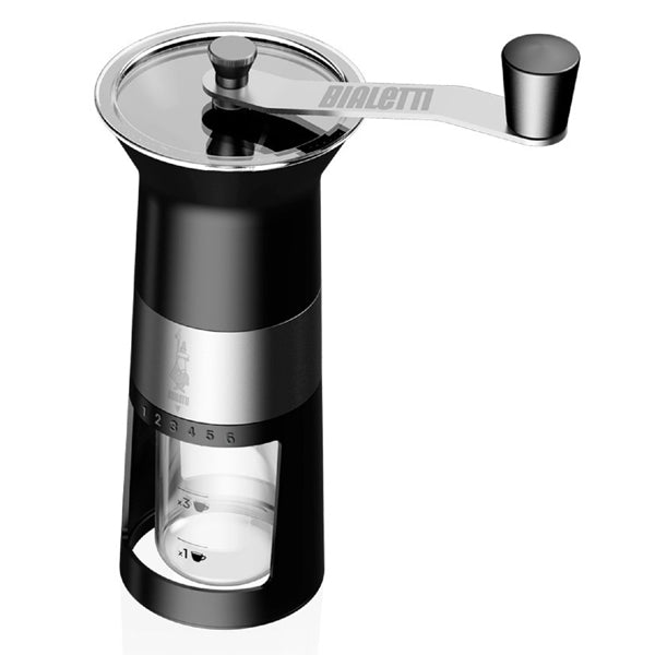 Bialetti Manual Coffee Grinder - Adjustable Burr Mill for Espresso, French Press & Pour Over - Perfect for Home, Office & Travel Use