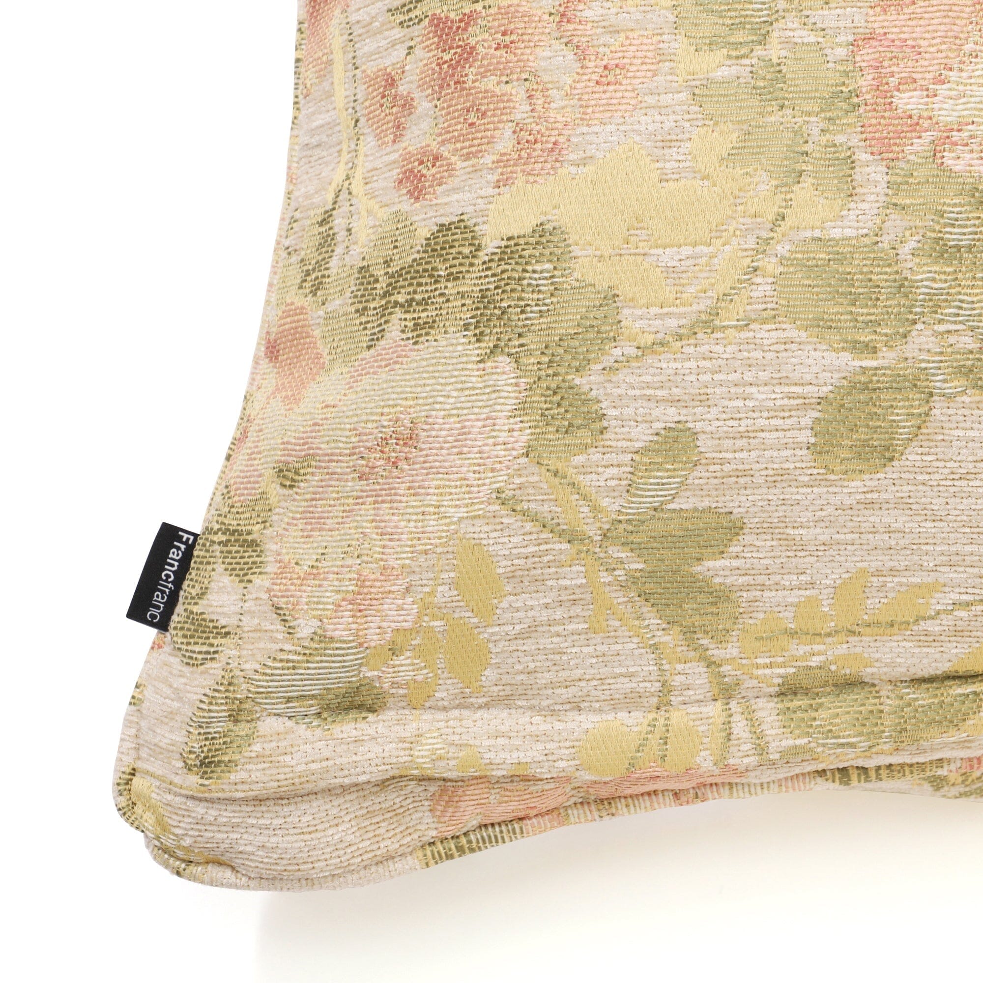 JQ Flower C Cushion Cover 18x18 Inches Beige - Soft Decorative Pillow Case for Sofa, Bed, Chair - Home Decor & Living Room Accessories
