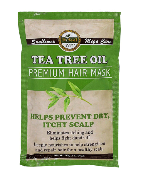 Difeel Tea Tree Oil Premium Hair Mask 50g - Deep Conditioning Treatment for Dry, Damaged Hair - Perfect for Salon-Quality Hair Care at Home