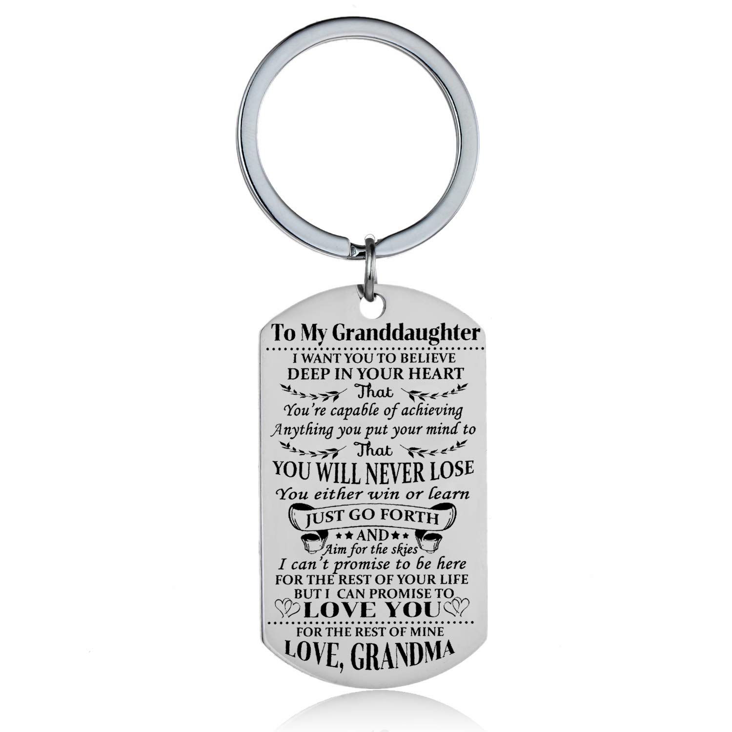 Believe Inspirational Keychain - Thoughtful Gift from Grandma for Granddaughter, Birthday, Graduation, Christmas | Perfect for Everyday Carry, Key Organization & Heartwarming Keepsake