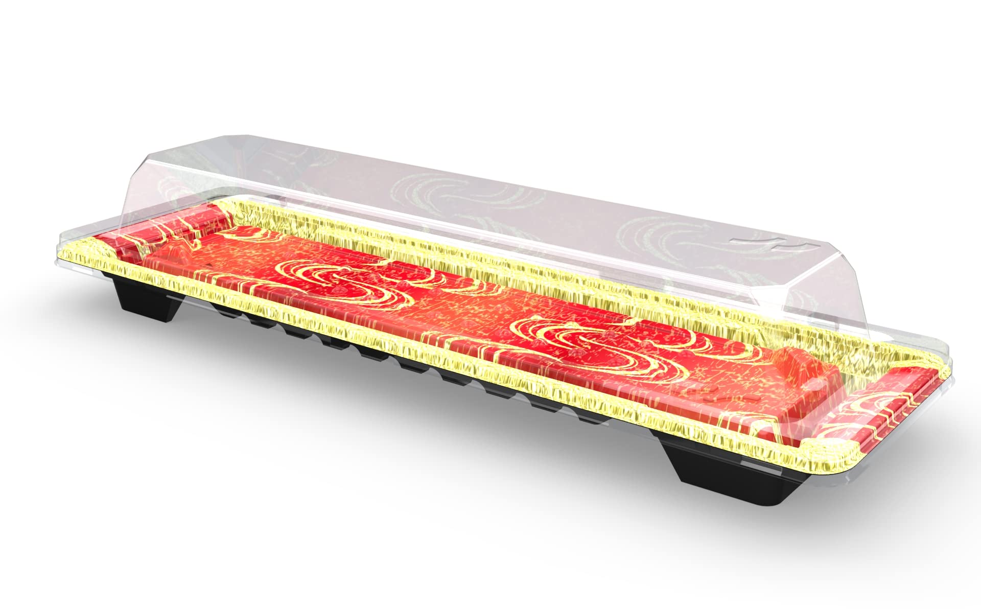 13x4-Inch Sushi Takeout Containers with Clear Lid - 200 Sets (Red) - Perfect for Sushi Display, Catering, Restaurants & Food Delivery
