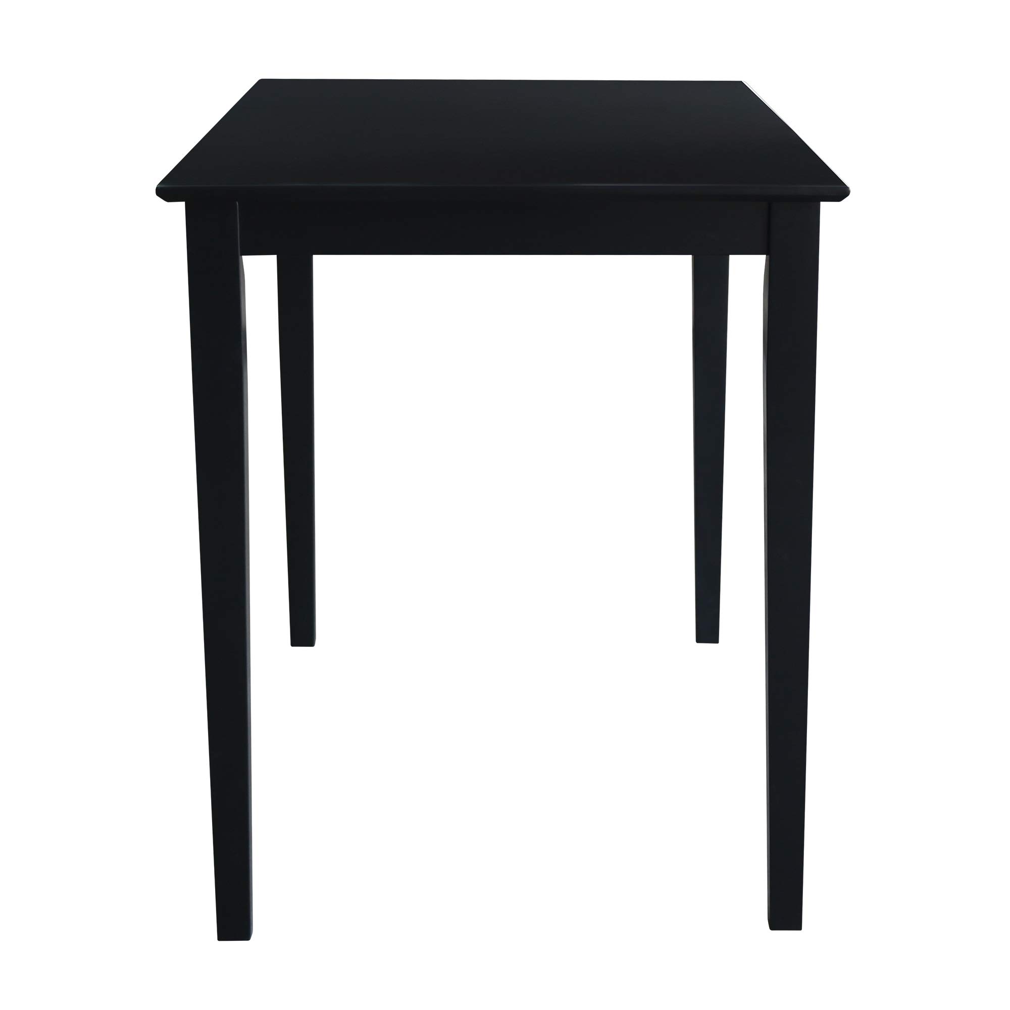 International Concepts Solid Wood Dining Table with Shaker Legs - 48 x 30 x 36 Inches, Black - Perfect for Dining Rooms, Kitchens & Small Spaces