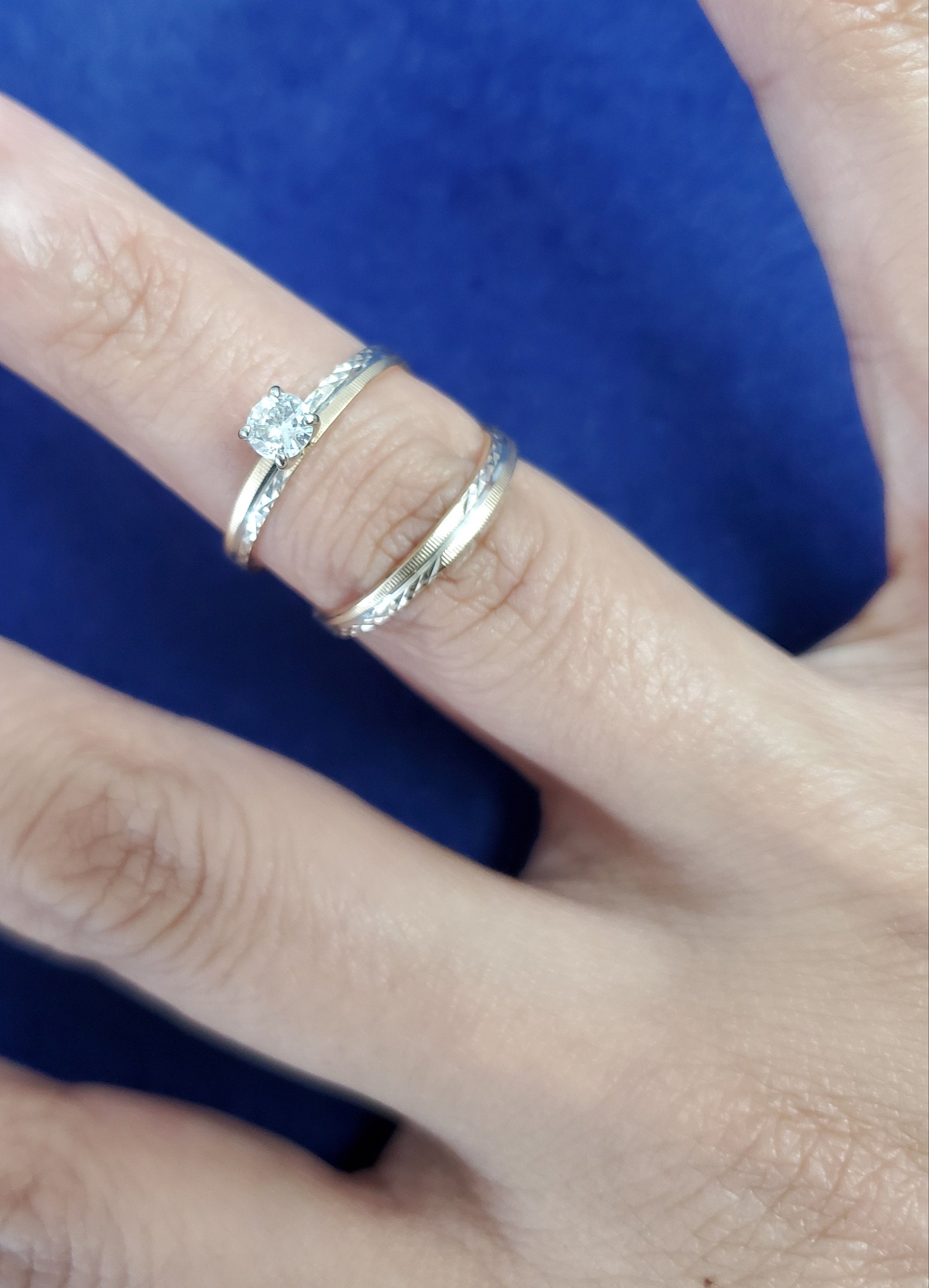 14K Yellow Gold Diamond Wedding Ring Set - 0.25cttw Bridal Engagement Ring for Women, Perfect for Proposals, Anniversaries & Special Occasions