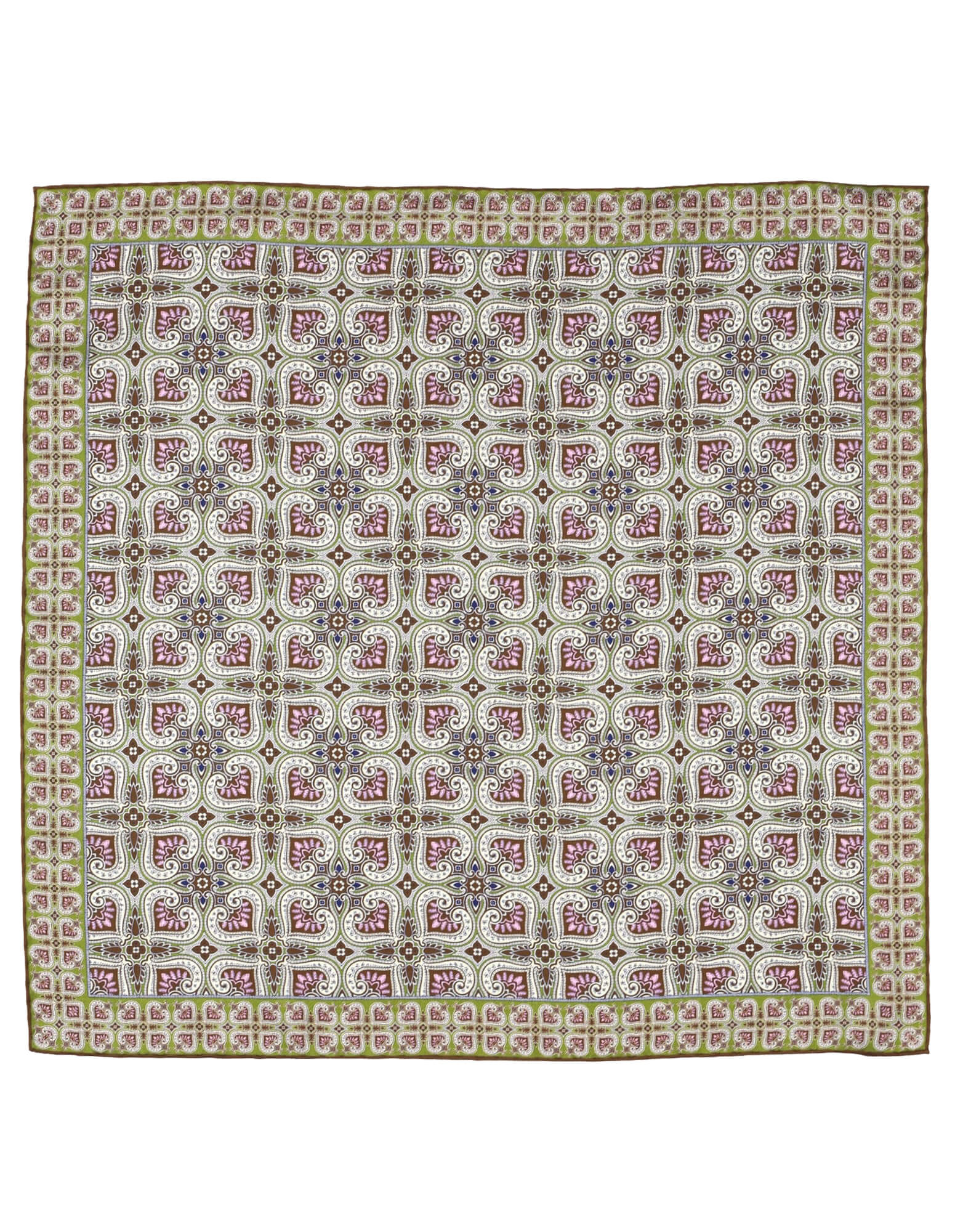 DÉCLIC Oakham Patterned Pocket Square for Men - Stylish Pink Silk Handkerchief for Suits, Weddings & Formal Events