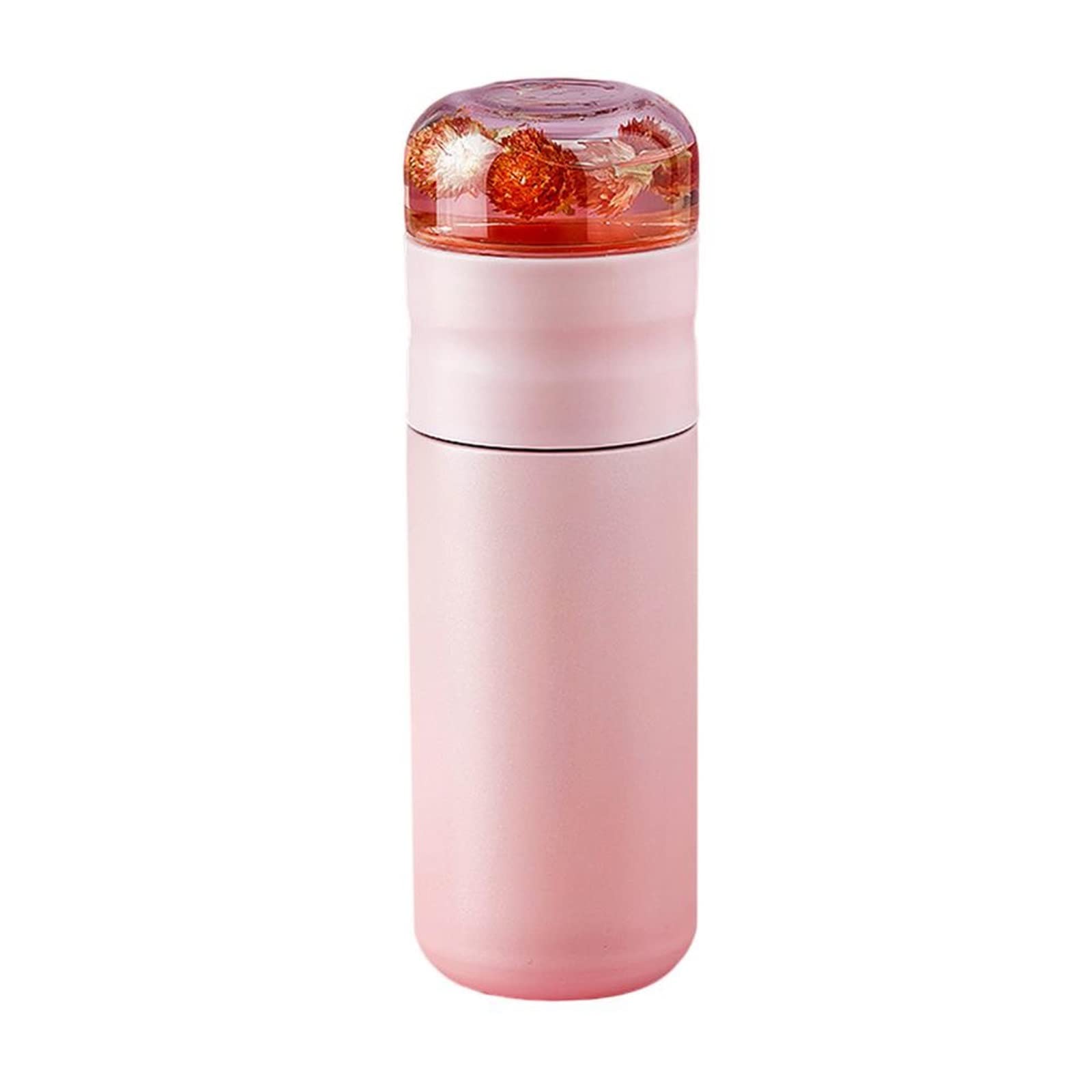 Premium Stainless Steel Thermal Cup with Glass Tea Infuser - 300ML Insulated Tea Maker Bottle, Keeps Hot/Cold for Hours, Perfect for Travel, Office & Outdoor (Pink)