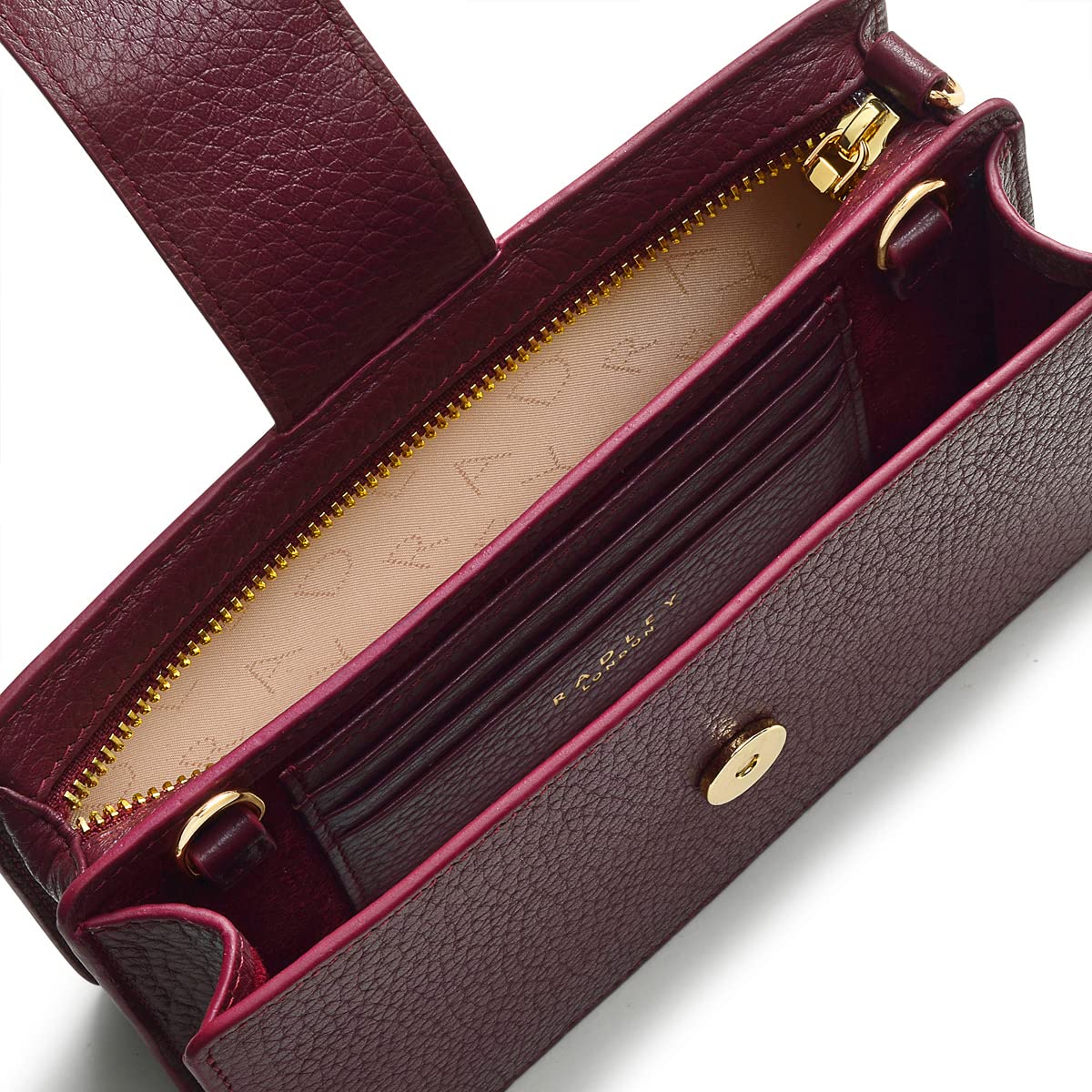 RADLEY London West Mews Women's Small Leather Crossbody Bag for Phone - Dark Cherry | Stylish Purse for Everyday Use, Travel & Shopping