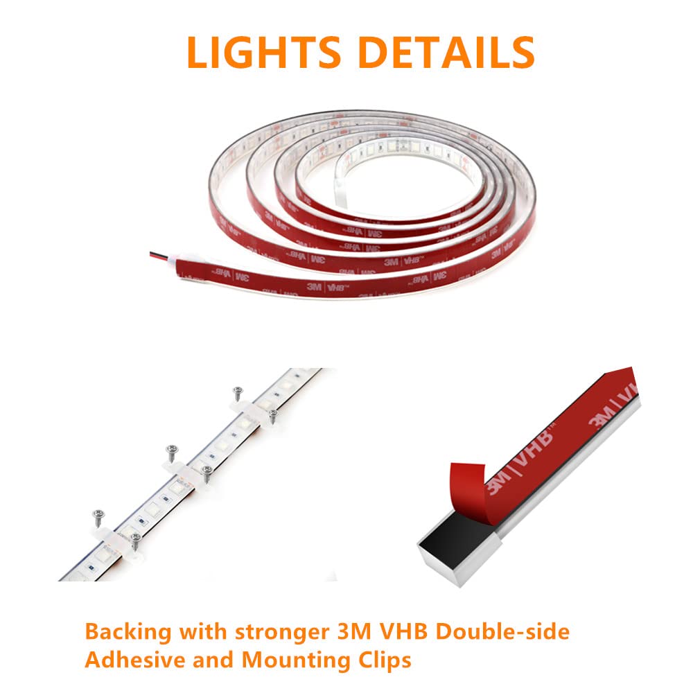 12V 6FT IP68 Waterproof Marine LED Strip Lights - Submersible Boat Lighting for Underwater, Deck & Interior | Blue Courtesy Lights for Night Fishing, Pontoon & Kayak | Perfect for Boat Parties & Water Activities
