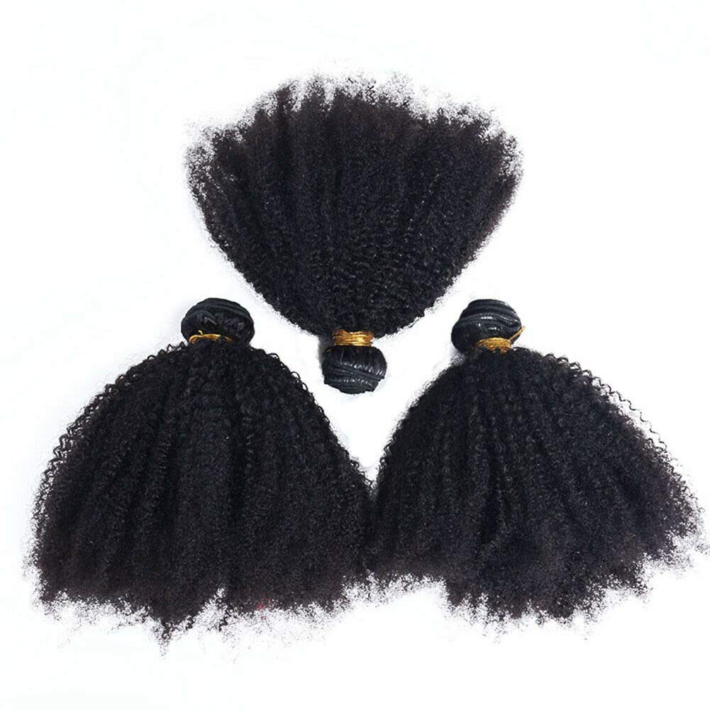 100% Unprocessed Virgin Mongolian Afro Kinky Curly Human Hair Bundles (22 22 22 Inch) - Natural Black Hair Extensions for African American Women | Perfect for Protective Styles, Weaves & Braiding