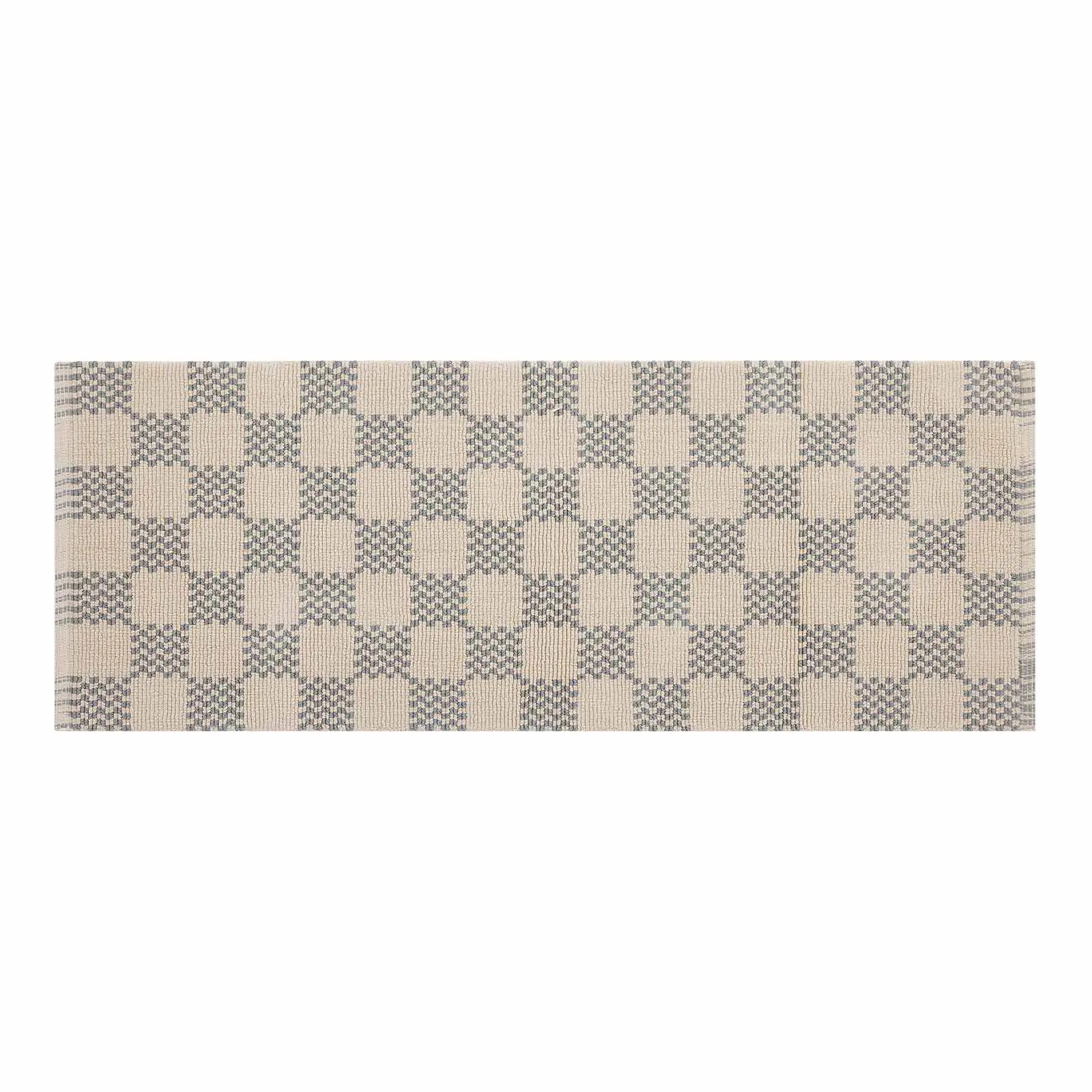 Soft Non-Slip Bathroom Rug with Checkered Pattern - Absorbent, Quick-Dry, Machine Washable for Bathroom, Shower, and Vanity Areas
