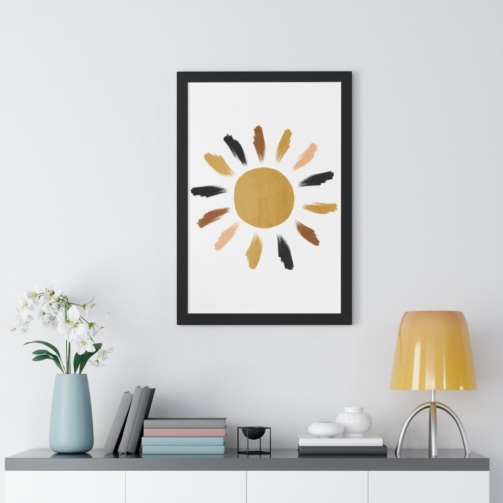 Modern Sunshine Framed Vertical Poster - Wall Art Decor for Living Room, Bedroom & Office - Perfect for Home & Office Decoration