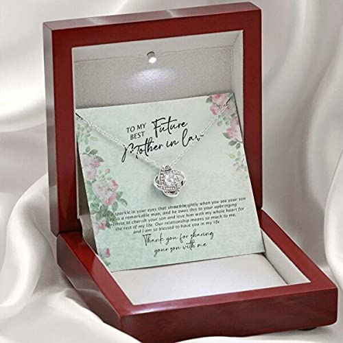 Love Knot Necklace Gift for Mother-in-Law with Card & Box - Wedding Jewelry