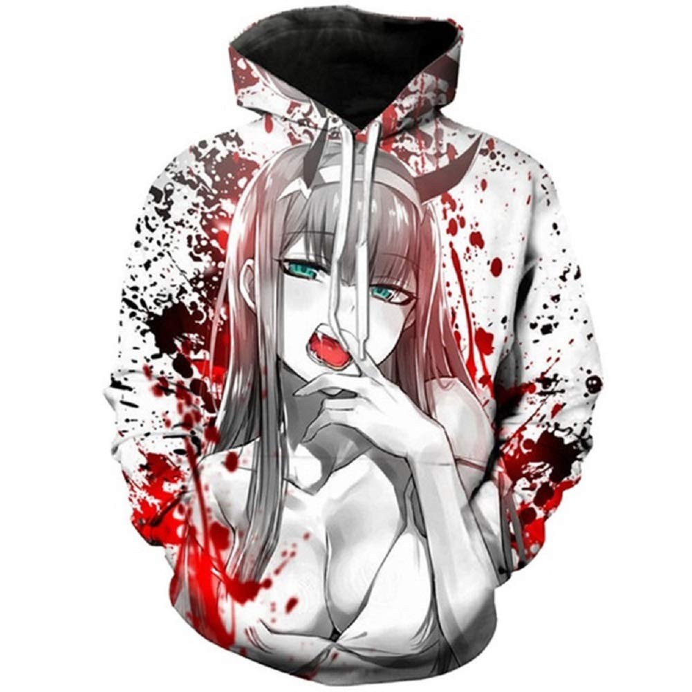 Darling in The FRANXX Hoodie - Anime Cosplay Sweatshirt for Men & Women - Unisex Casual Pullover with Character Print - Perfect for Conventions, Halloween Costumes & Anime Lovers