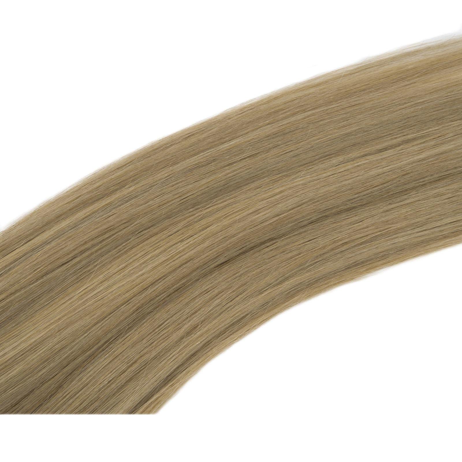 Remy Human Hair Extensions 22 Inch 120g 7pcs - Ombre Light Blonde to Golden Blonde Clip-In Extensions for Thick Straight Natural Hair | Perfect for Parties, Weddings & Daily Styling