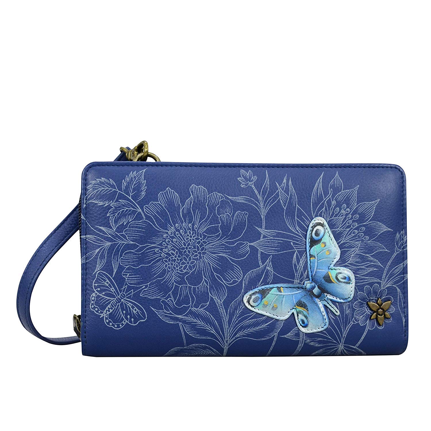 Anuschka Hand-Painted Genuine Leather RFID Blocking Women's Wallet - Floral Garden Design, Credit Card Holder & Travel Organizer for Everyday Use, Gifts & Special Occasions