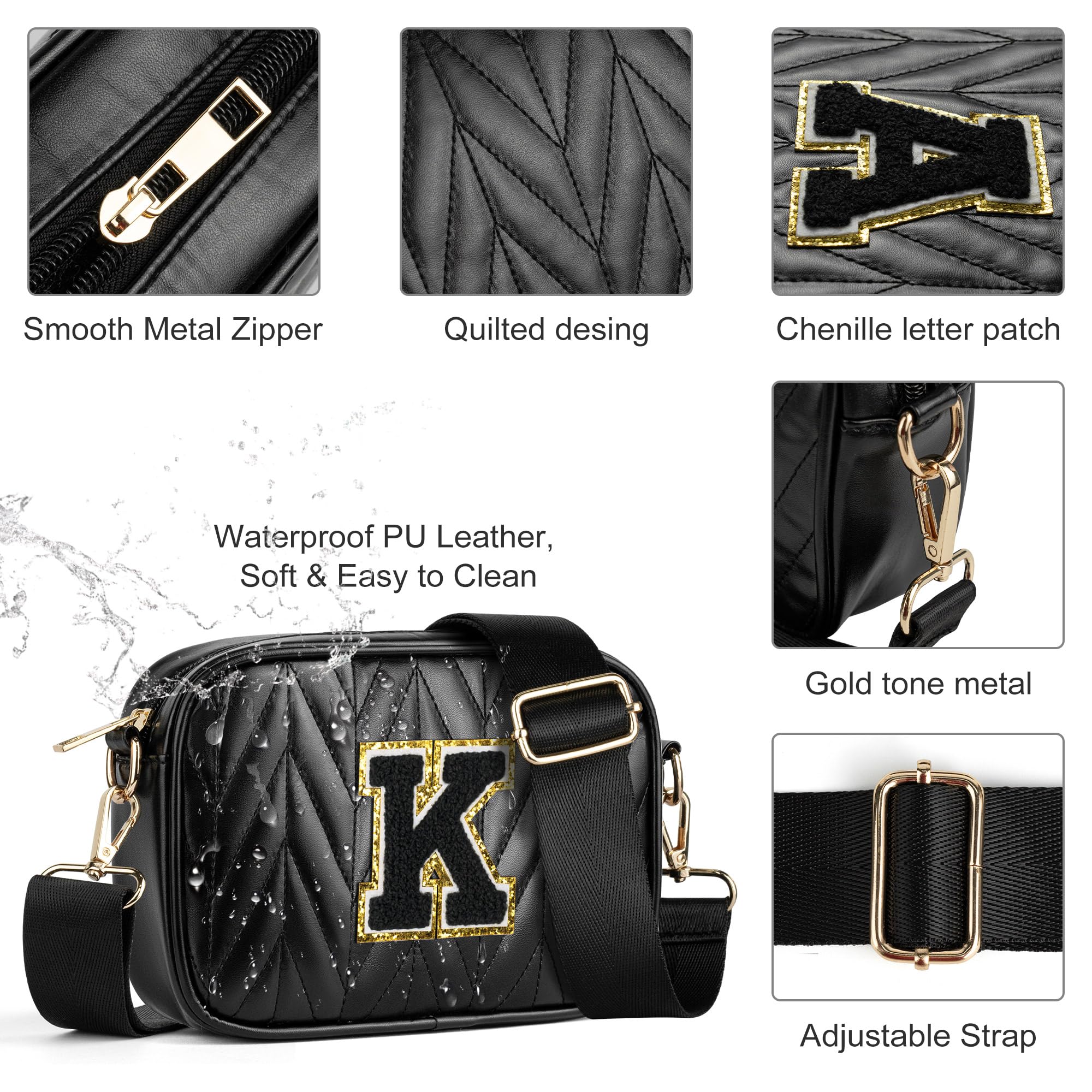 TOPEAST Women's Quilted Leather Crossbody Bag - Travel & Gift for Christmas Birthday