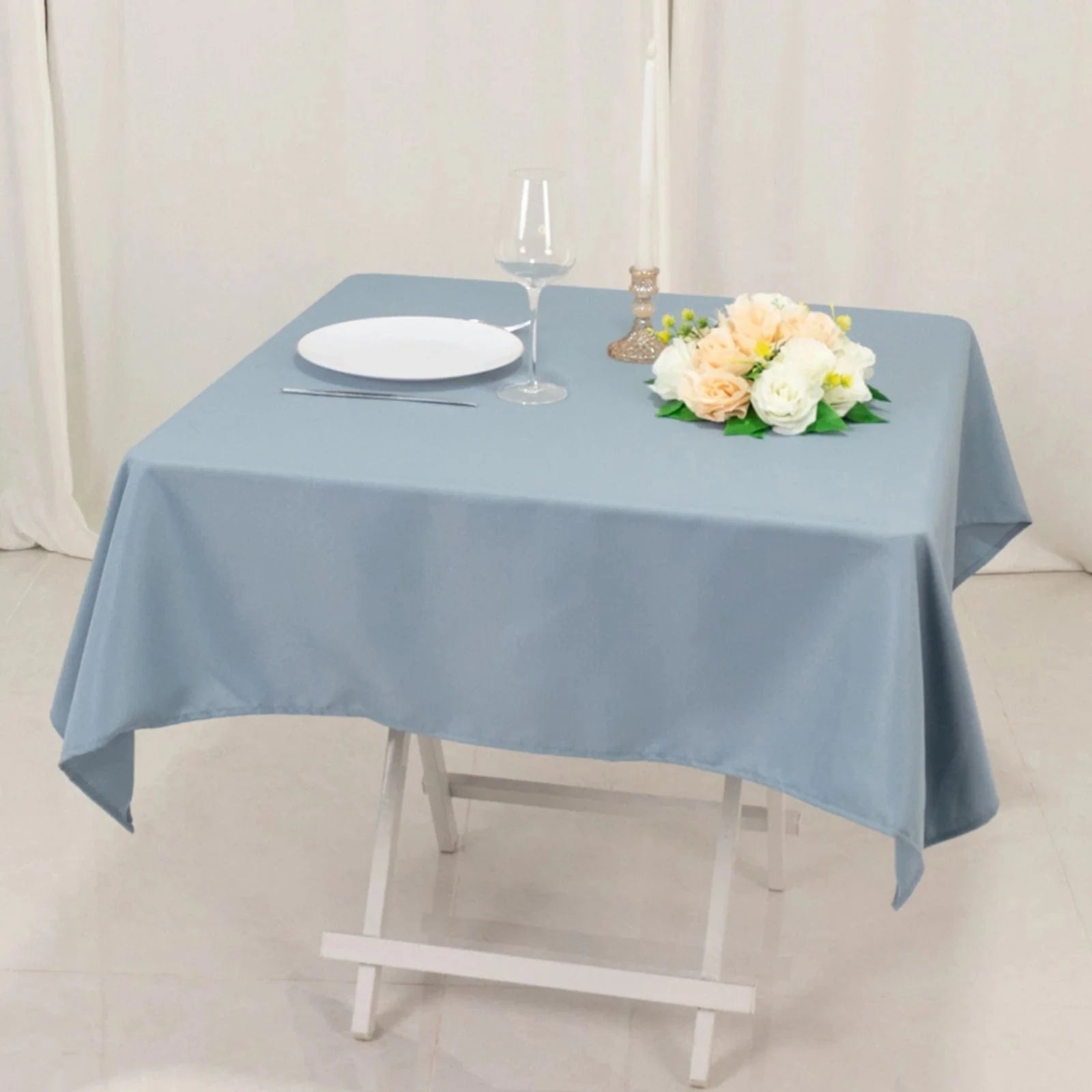 54x54 Inch Premium Square Polyester Tablecloth - Wrinkle & Stain Resistant - Perfect for Dining Tables, Parties, Weddings & Events