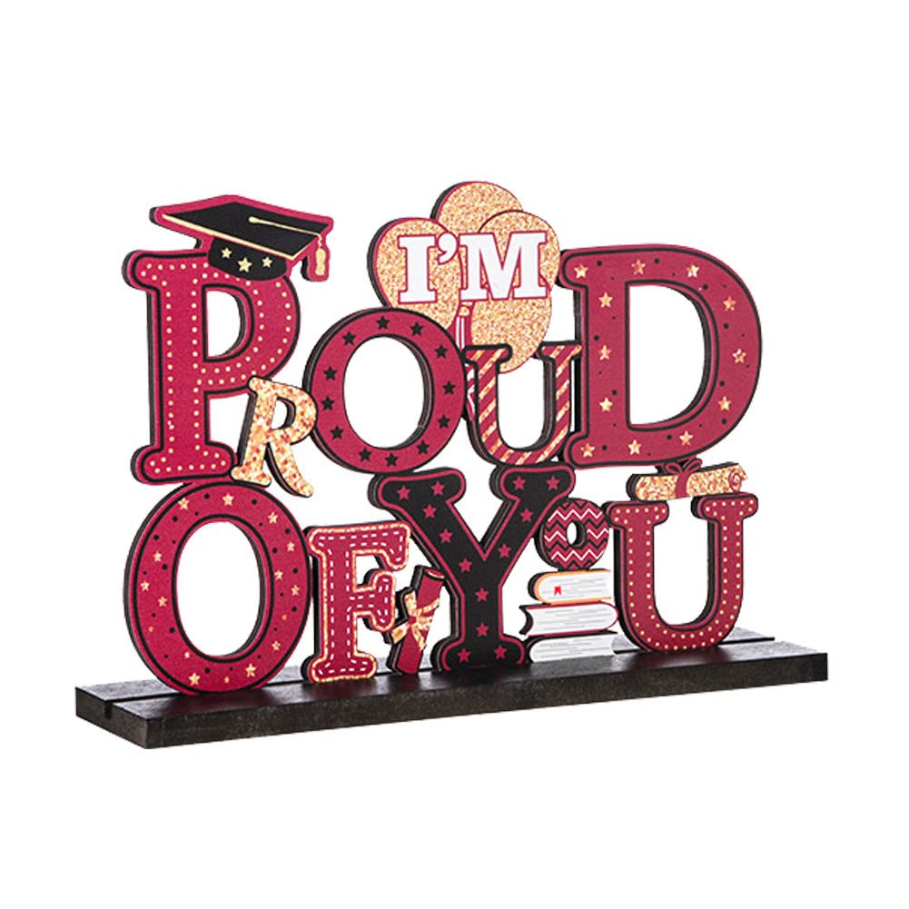 2022 Graduation Party Decorations - Wooden Congrats Grad Centerpieces & Table Toppers for High School & College Graduation - Perfect for Graduation Ceremony, Party Decor & Photo Backdrops