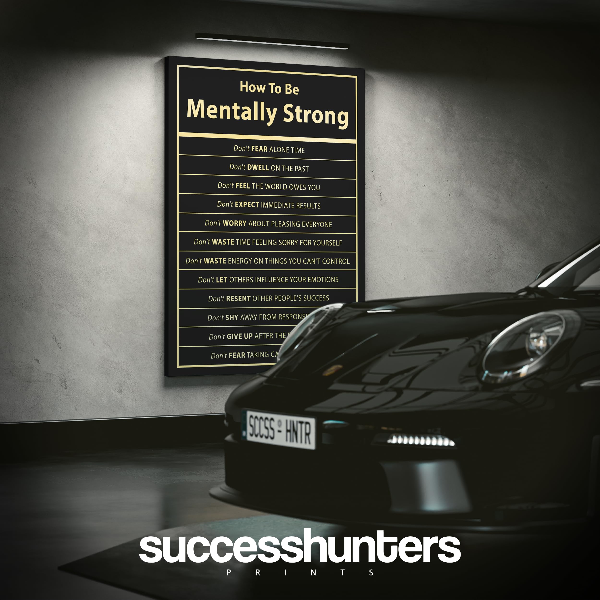 How to Be Mentally Strong - Motivational Wall Art for Office & Bedroom - 40x30 Inch Inspirational Quote Poster - Perfect for Home Decor, Workspace Motivation & Mental Wellness