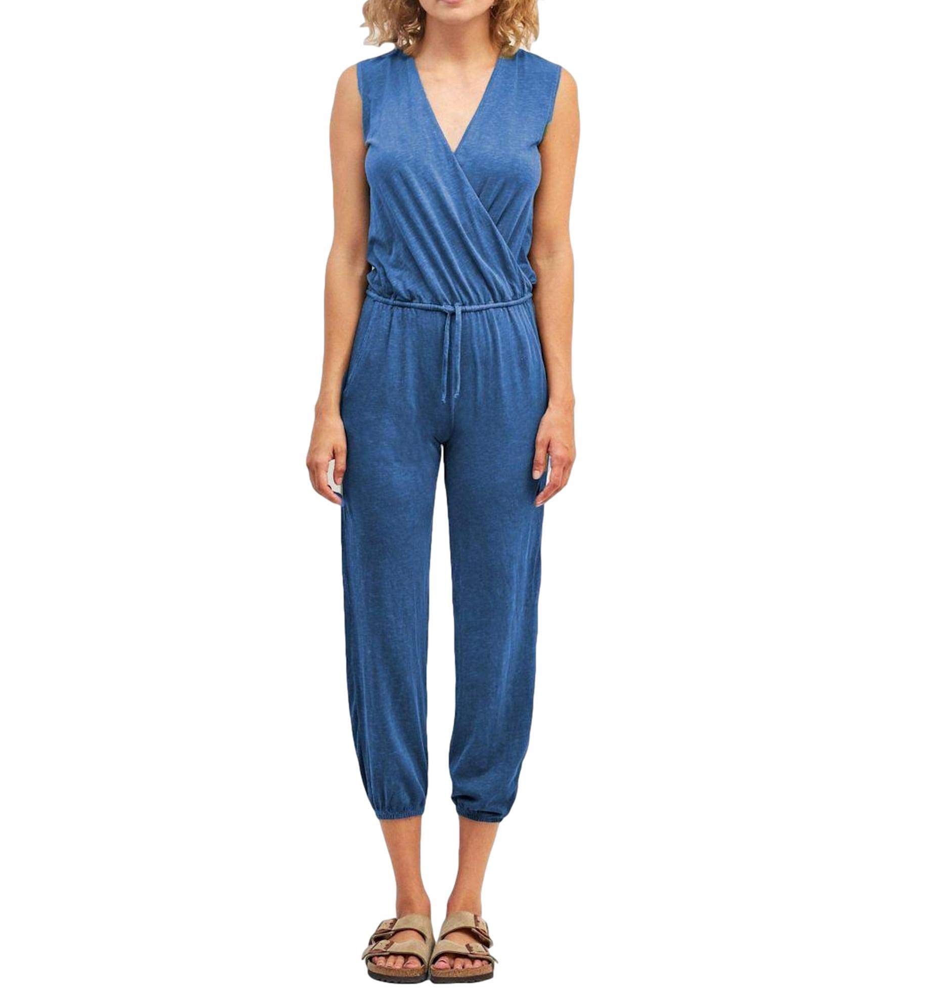 SUNDRY WRAP Jumpsuit for Women - Blue Casual Romper with Belt | Perfect for Summer Outfits, Beach Vacations & Date Nights
