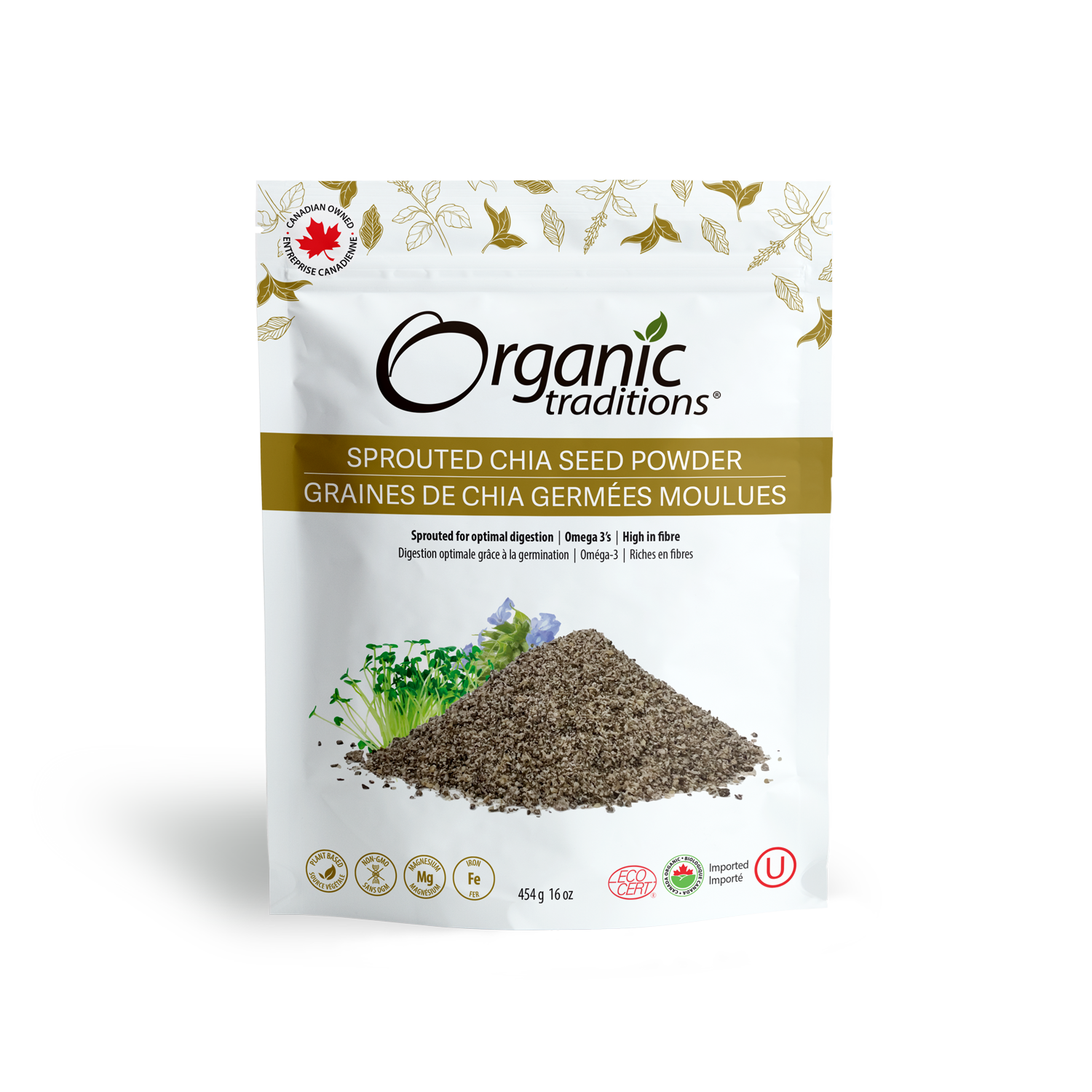 Organic Sprouted Chia Seeds - High in Omega-3, Fiber & Protein | Perfect for Smoothies, Baking & Healthy Snacks