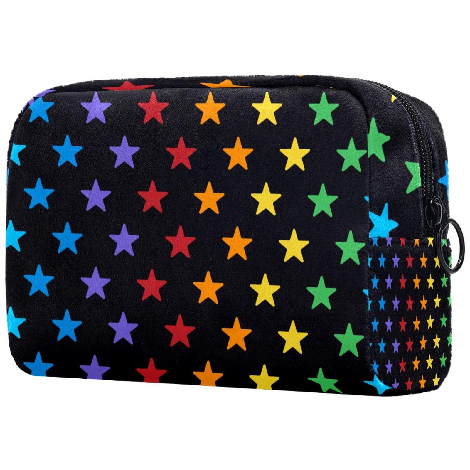 Colorful Stars Pattern Waterproof Travel Toiletry Bag for Women & Girls - Perfect for Makeup Storage, Gym Essentials, and Weekend Getaways