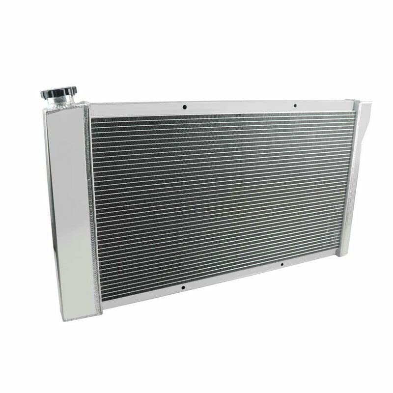 ALLOYWORKS 4 Row Core Aluminum Radiator Shroud Fan Relay Kit for 1967-1972 Chevy C/K Series C10 C20 K10 K20 Pickup Truck & Suburban | P10 P20 P30 G10 G20 G30 Van | Compatible with L6 & V8 Engines | Improved Cooling Performance for Hot Weather & Heavy Duty Towing