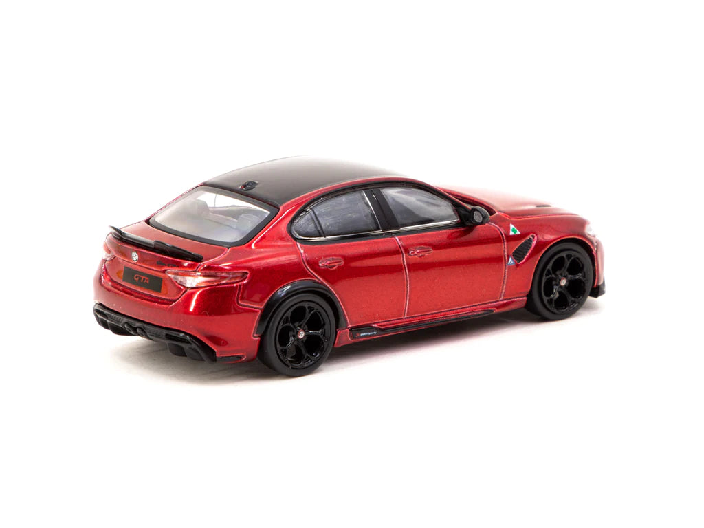Tarmac Works 1:64 Scale Alfa Romeo Giulia GTA Diecast Model Car - Red Metallic Finish | Collectible Miniature for Display, Racing Enthusiasts & Gift Giving