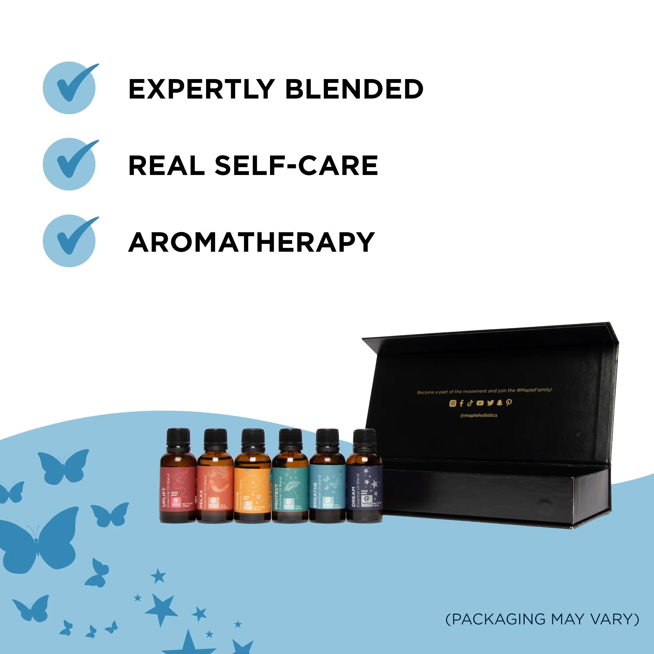 6-Piece Essential Oil Blends Set for Aromatherapy, Relaxation & Home Diffuser - Lavender, Peppermint, Eucalyptus, Tea Tree, Lemon & Orange Oils