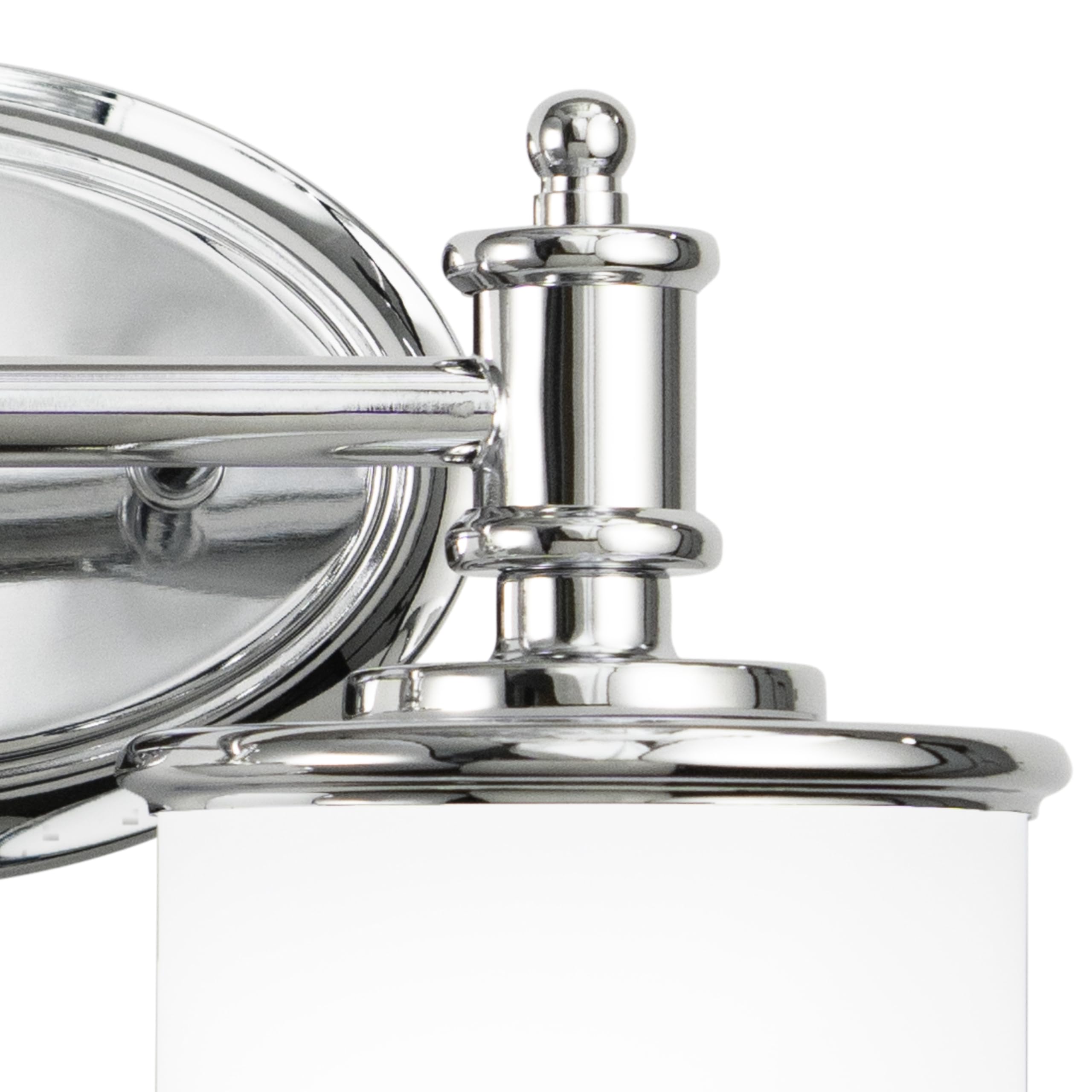 Carlisle 2 Light Chrome Bathroom Vanity Light Fixture - Modern Bathroom Lighting for Vanity Mirror Makeup Area and Powder Room