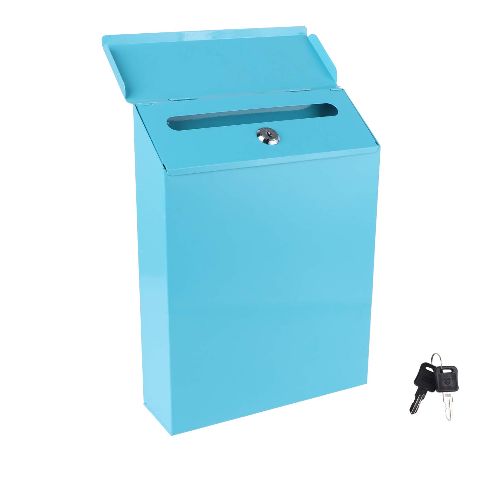 **BESPORTBLE Wall Mount Mailbox - Retro Metal Locking Security Mailbox with Key Lock for Home & Office - Secure Mail Drop Box & Suggestion Box for Apartments, Businesses & Outdoor Use**