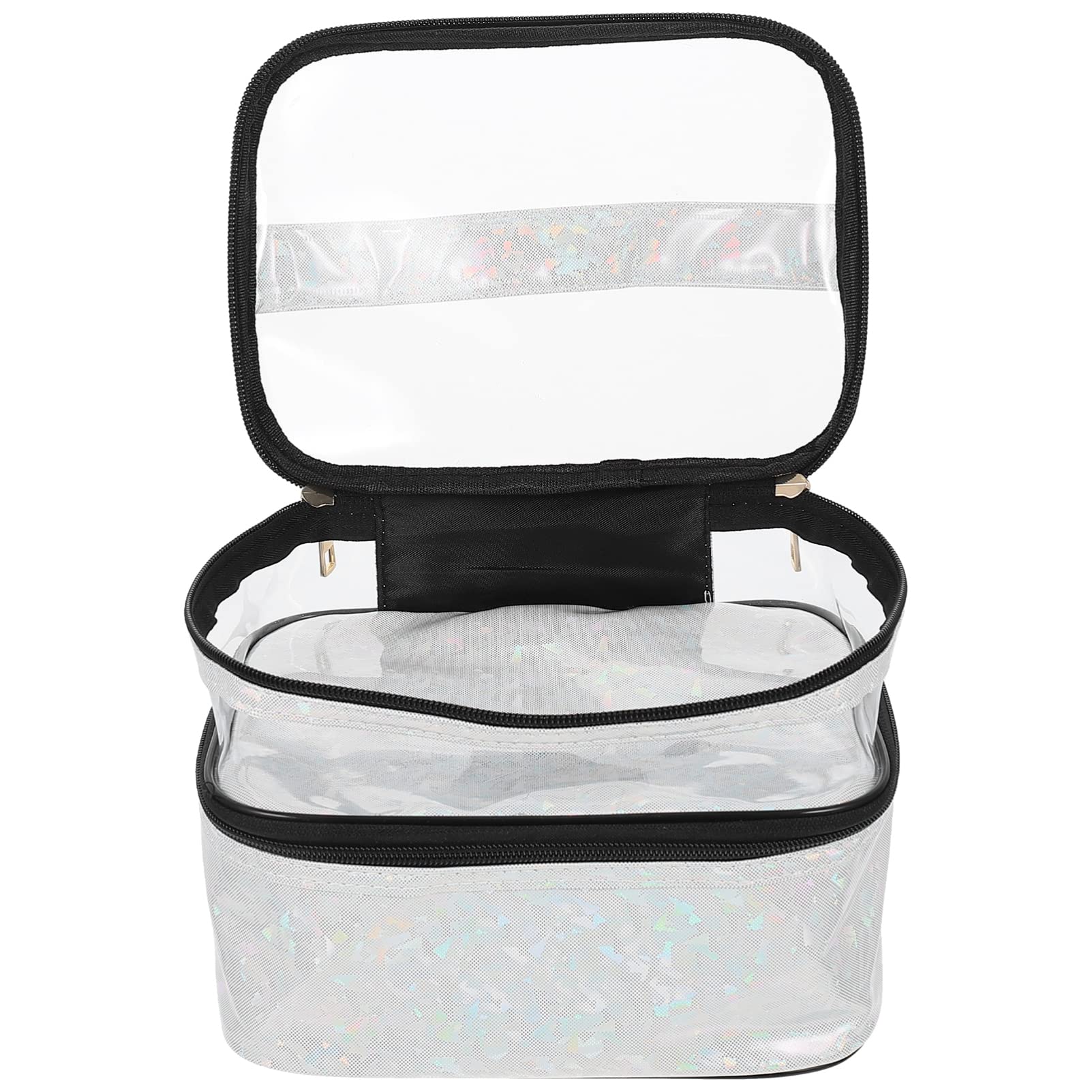 EXCLUZO Clear Makeup Bag - Portable Travel Toiletry Organizer with Zipper, Waterproof Shower Bag for Bathroom Essentials | Perfect for Home, Gym, and Vacation Travel Accessories