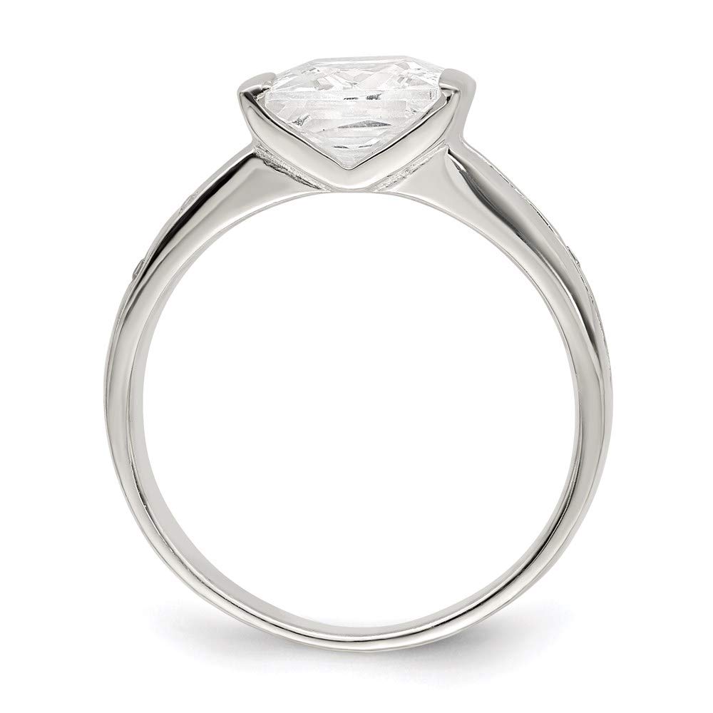 925 Sterling Silver Square Cubic Zirconia Ring for Women - Elegant Fine Jewelry Gift for Her - Perfect for Anniversaries, Birthdays & Special Occasions